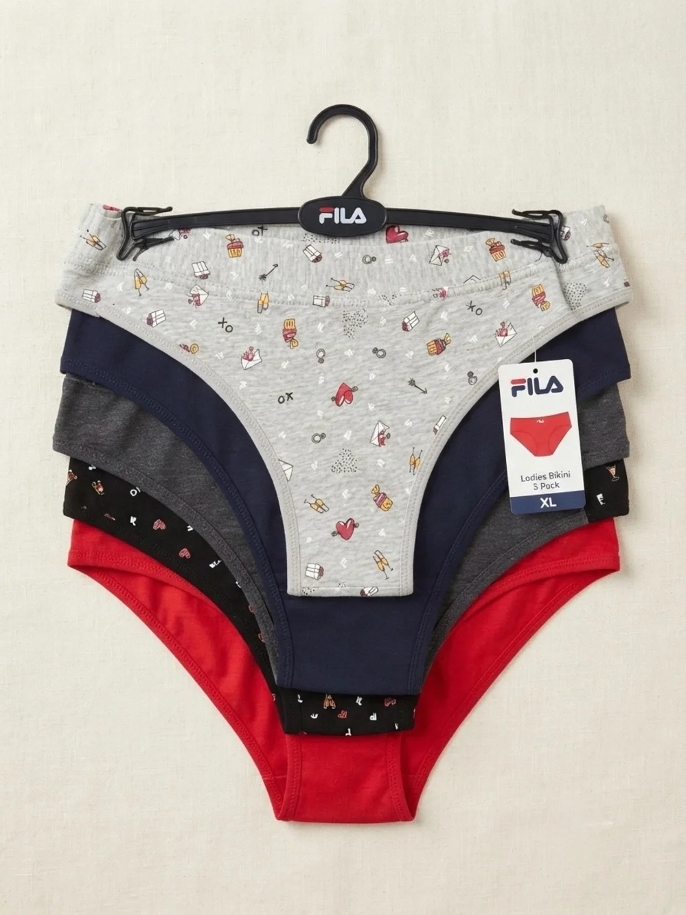 FILA Women's Tanga Underwear Set – 5-Pack (Style: FL545)